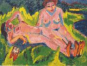 Ernst Ludwig Kirchner Zwei rosa Akte am See oil on canvas